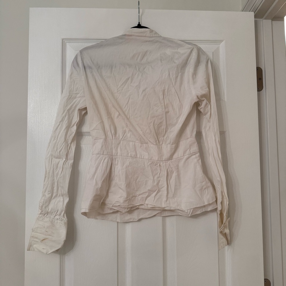 Tory Burch Cream Ruffled Blouse - Picture 3 of 6